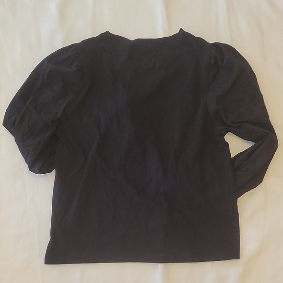 GAP Puff Black Long Sleeve Top Size S - Picture 4 of 4